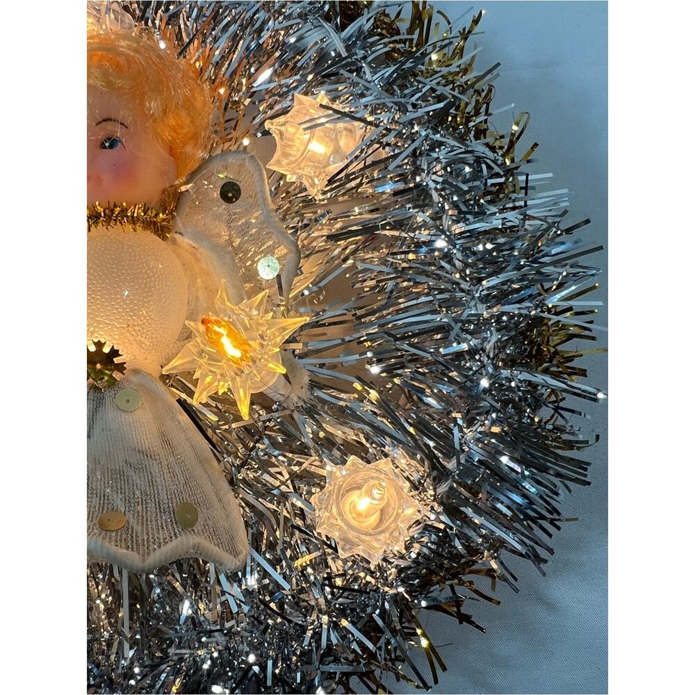Vintage Mid Cenutry Angel Tree Topper Top or Christmas Decor Lighted Restored - Picture 4 of 13